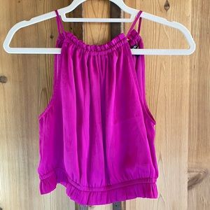 Express Hot Pink Crop Tank Top Silk